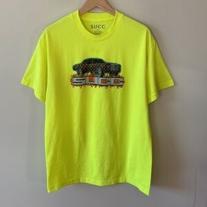 Succ LV Car T-Shirt Fluorescent Yellow Size Large